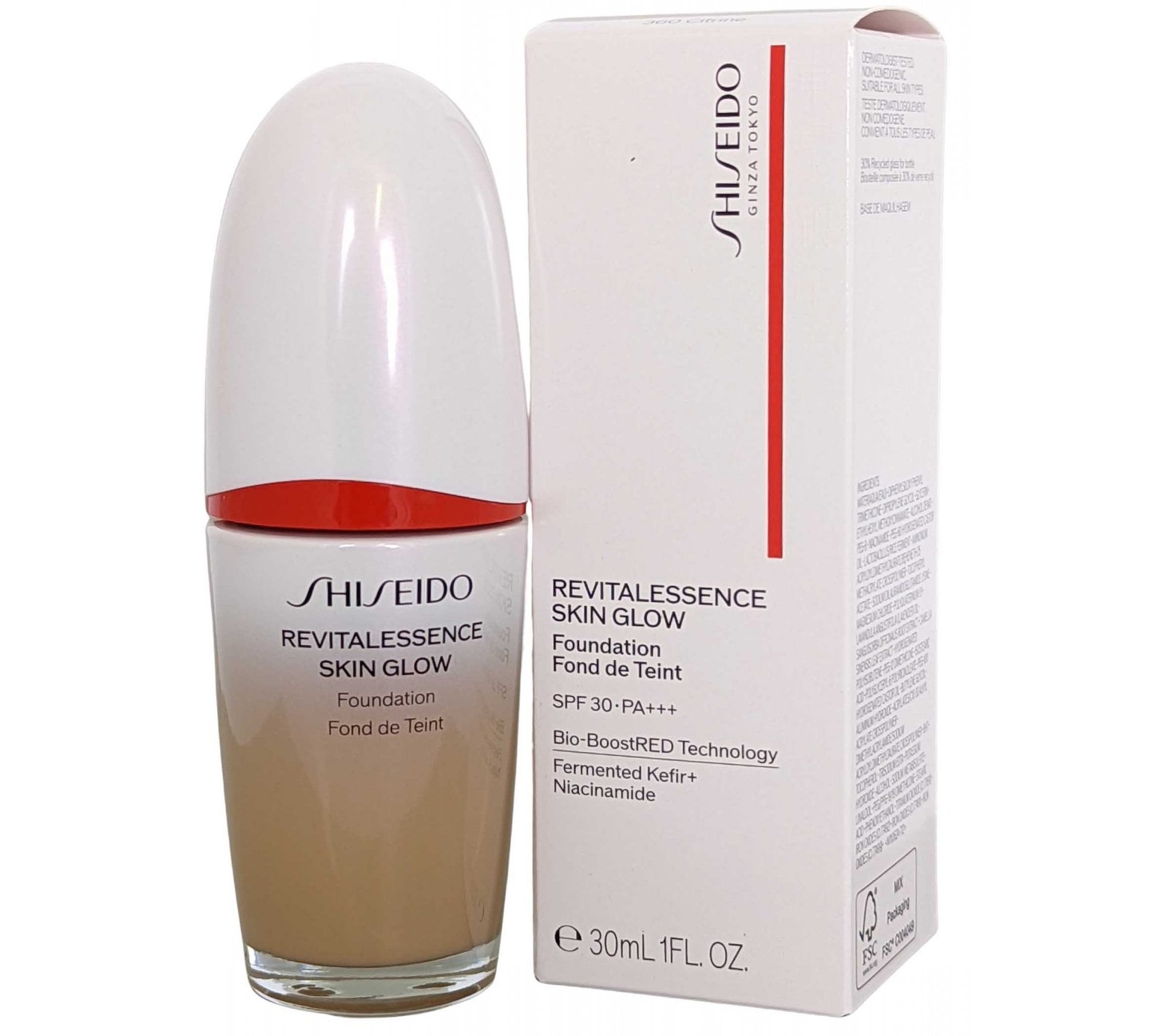 SHISEIDO REVITALESSENCE SKIN GLOW FOUNDATION FOUND DE TEINT 360 CITRINE SPF 30 PA+++ 30 ML REGULAR