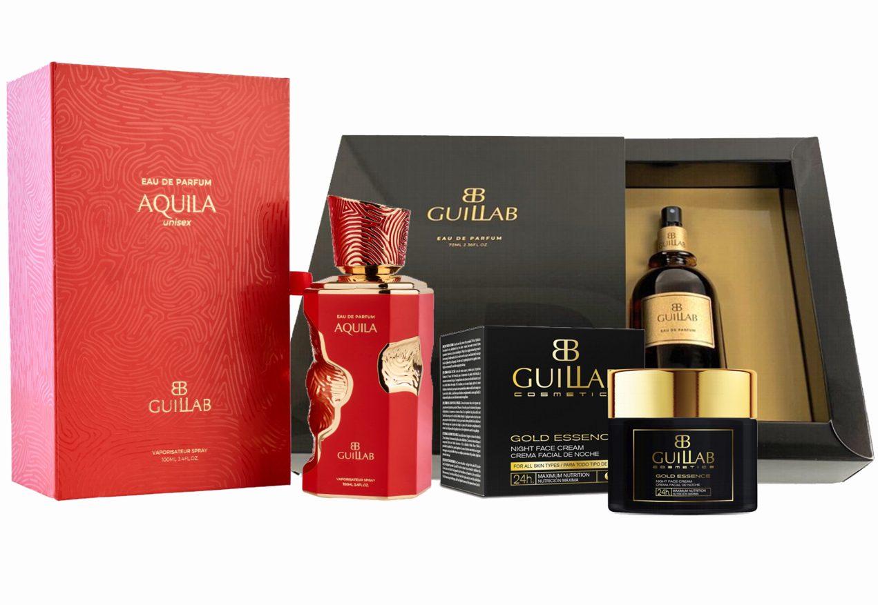 PACK ESPECIAL GUILLAB: AQUILA EDP UNISEX 100 ML + GUILLAB EDP UNISEX 70 ML + GOLD ESSENCE NIGHT CREAM 50 ML REGULAR