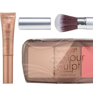 PACK 4x1 DEBORAH MILANO: ILUMINADOR + PALETA + BROCHA + LIPSTICK REGULAR