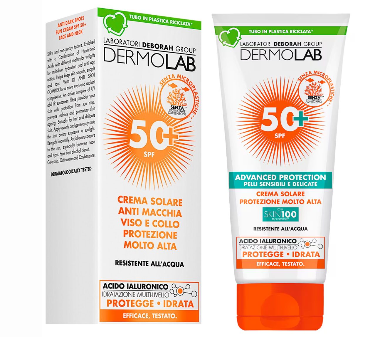 DERMOLAB CREMA SOLAR SPF50 CON ACIDO HIALURONICO PIEL SENSIBLE 50 ML REGULAR
