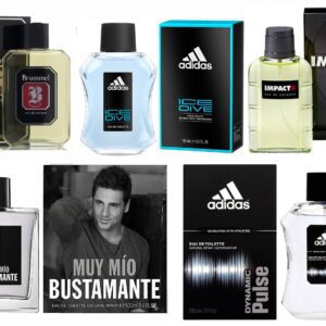 LOTE 11 DE HOMBRE: BUSTAMANTE MUY MIO EDT 100 Ml TESTER # (CAJA GENERICA) + ADIDAS DYNAMIC PULSE EDT 100 ML TESTER # (CAJA GENERICA) + BRUMMEL MAN EDC 125 ML TESTER # (CAJA GENERICA) + ADIDAS ICE DIVE EDT 100 ML TESTER # (CAJA GENERICA) + IMPACTO EAU DE COLOGNE 100 ML
