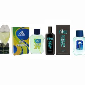 LOTE 6 DE HOMBRE: RAMON MOLVIZAR LEAVES HOMME EDP 75 ML REGULAR + ADIDAS GET READY 50ML TESTER # (CAJA GENERICA) + NIKE MAN A SPICY ROAD URBANITE EDT 75 ML TESTER # (CAJA GENERICA) + ADIDAS DARE EDITION 100 ML