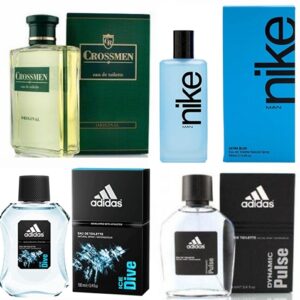 LOTE 8 DE HOMBRE: CROSSMEN EDC TAMAÑO GRANDE 200 ML TESTER # (CAJA GENERICA) + ADIDAS DYNAMIC PULSE EDT 100 ML TESTER # (CAJA GENERICA) + ADIDAS ICE DIVE EDT 100 ML TESTER # (CAJA GENERICA) + NIKE ULTRABLUE MAN EDT 100 ML