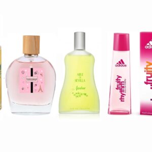 LOTE 26 DE MUJER: AGUA DE SEVILLA AZAHAR 150 ML TESTER # (CAJA GENERICA) + LAISEVEN TROPIC BODY MIST 200 ML TESTER # (CAJA GENERICA) + COQUETE SECRET DE AMOUR EDT 100 ML TESTER # (CAJA GENERICA) + ADIDAS FRUITY RHYTHM 50 ML