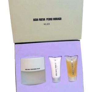 SET PEDRO MORAGO AGUA NUEVA WOMAN EDT 75 ML + BODY LOCION + GEL REGULAR