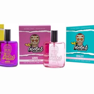 PACK 3 FRAGANCIAS REBEL: REBEL CRAZY WOMAN EDT 100 ML TESTER # (CAJA GENERICA) + REBEL LOVE WOMAN 100 ML TESTER # (CAJA GENERICA) + REBEL QUEEN WOMAN 100 ML TESTER # (CAJA GENERICA)