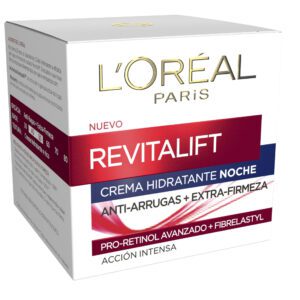 LOREAL PARIS REVITALIFT CREMA HIDRATANTE NOCHE ANTIARRUGAS + EXTRAFIRMEZA 50 ML REGULAR (Caja dañada)