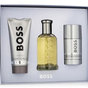 SET BOSS BOTTLED EDT 100 ML + GEL DUCHA 100 ML + DEO STICK 75 ML REGULAR (caja ligeramente dañada)